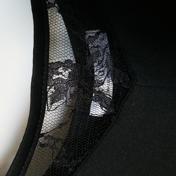 Ekouaer Black Jersey Lace Top Slip Lingerie Size L - Picture 3 of 12
